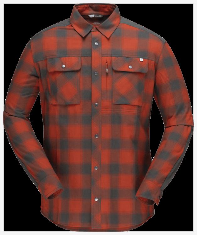 Norrona Heren Svalbard Flanellen Overhemd Rooibos Tea/slate Grey