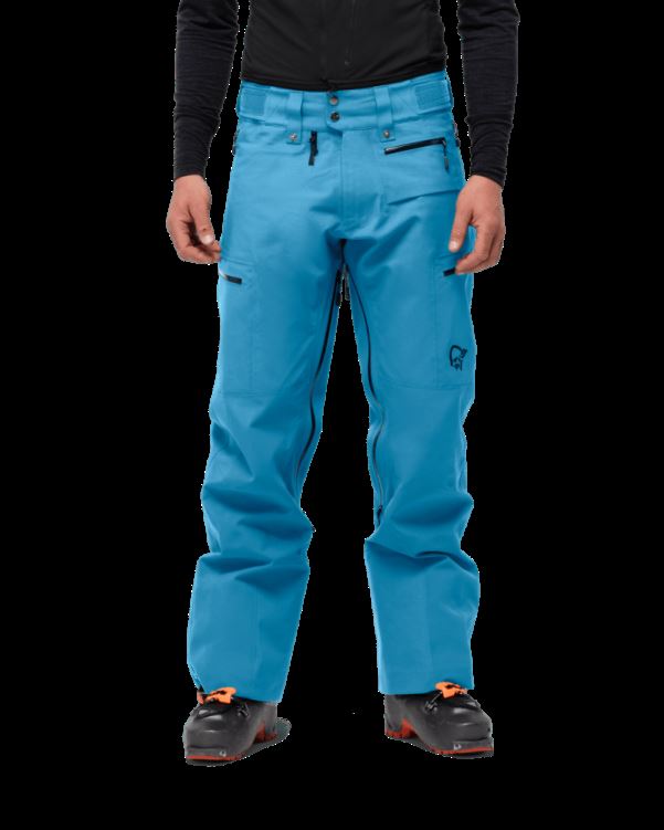 Norrona Heren Lofoten Gore-tex Pro Plus Broek Hawaiian Surf Blauw