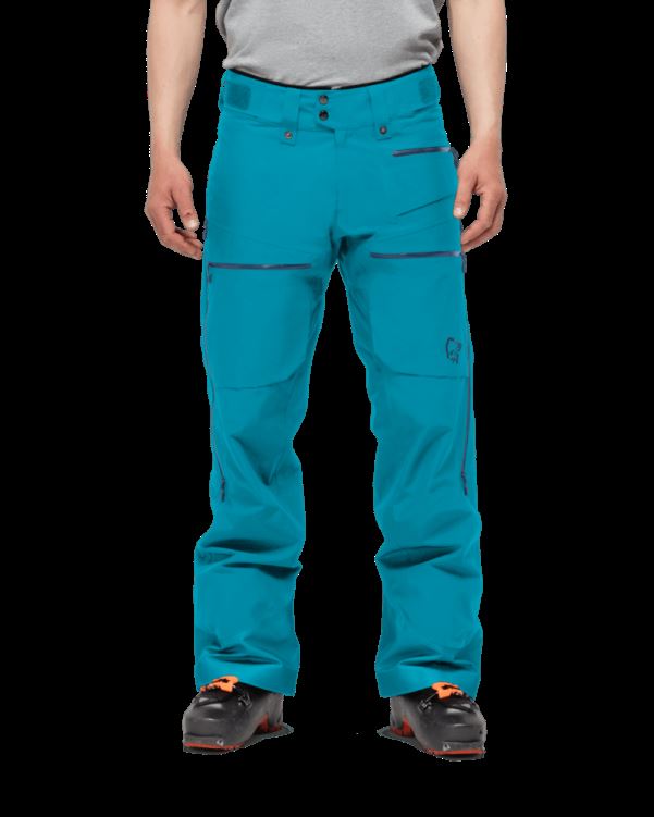 Norrona Heren Lofoten Gore-tex Geïsoleerde Broek Hawaiian Surf Blauw