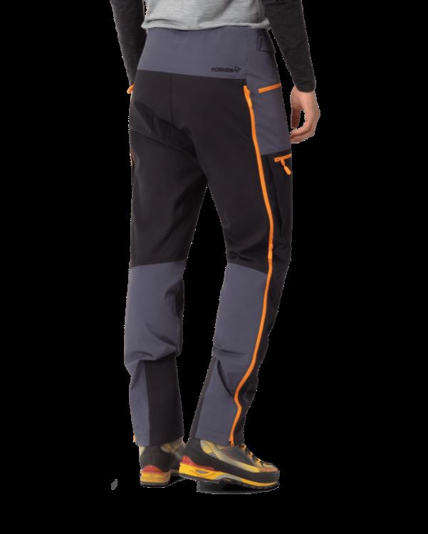 Norrona Heren Trollveggen Flex1 Broek Cool Zwart/oranje Popsicle