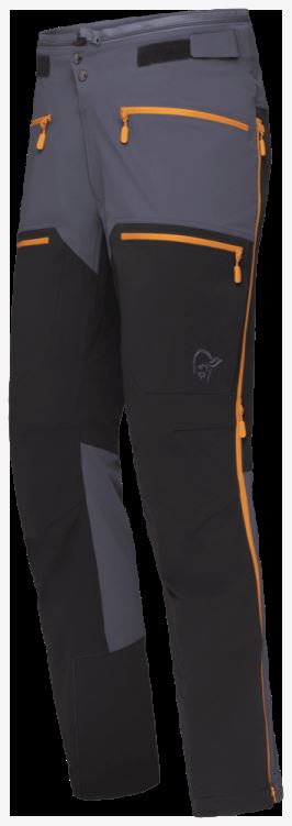 Norrona Heren Trollveggen Flex1 Broek Cool Zwart/oranje Popsicle