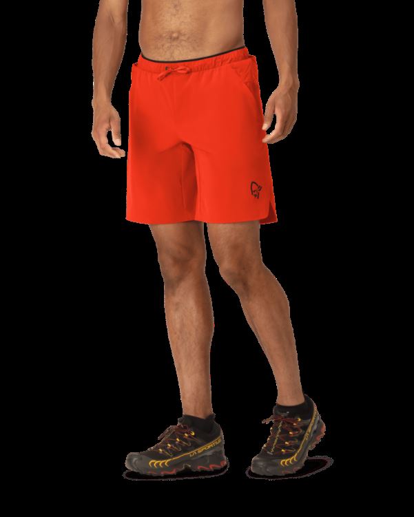 Norrona Heren Short Senja Flex1 9" Adrenaline Rood