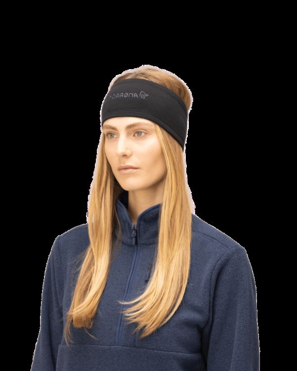 Norrona Unisex Genaaide Powerstretch Hoofdband Kaviaar Zwart