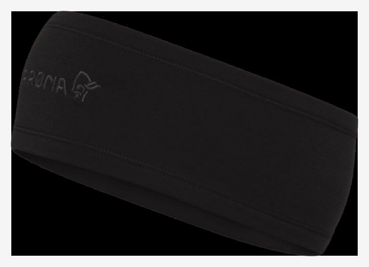 Norrona Unisex Genaaide Powerstretch Hoofdband Kaviaar Zwart