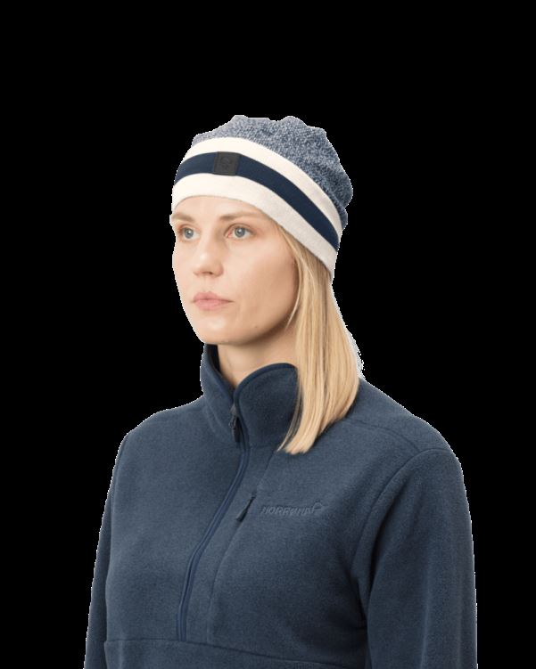 Norrona Unisex /29 Gemêleerde Gebreide Wollen Muts Indigo Night/snowdrop