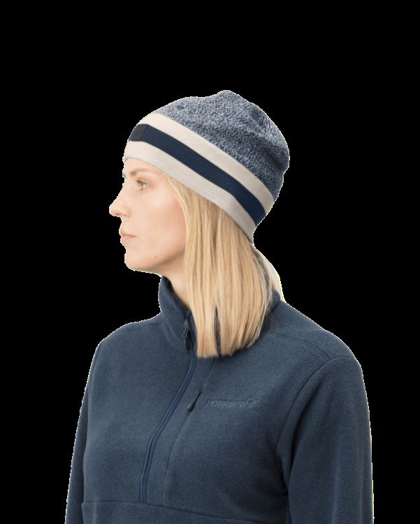 Norrona Unisex /29 Gemêleerde Gebreide Wollen Muts Indigo Night/snowdrop