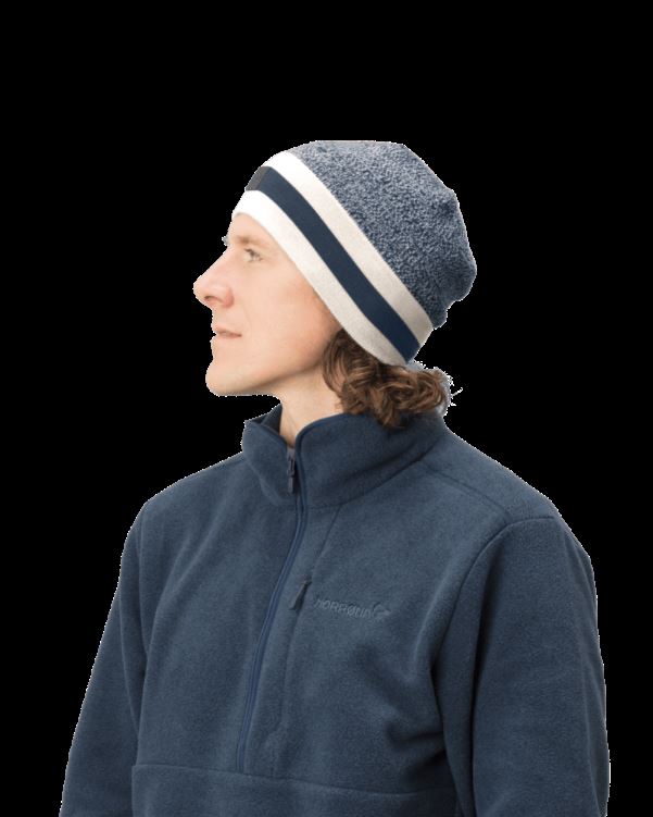 Norrona Unisex /29 Gemêleerde Gebreide Wollen Muts Indigo Night/snowdrop