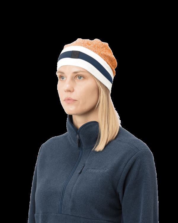 Norrona Unisex /29 Gemêleerde Gebreide Wollen Muts Oranje Popsicle