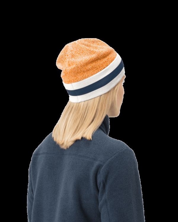 Norrona Unisex /29 Gemêleerde Gebreide Wollen Muts Oranje Popsicle