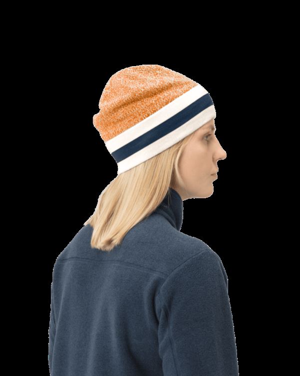 Norrona Unisex /29 Gemêleerde Gebreide Wollen Muts Oranje Popsicle