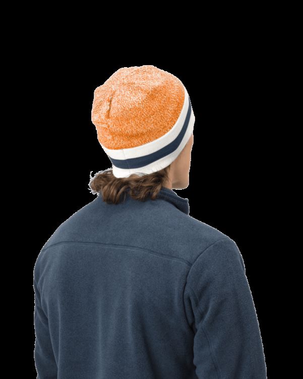 Norrona Unisex /29 Gemêleerde Gebreide Wollen Muts Oranje Popsicle