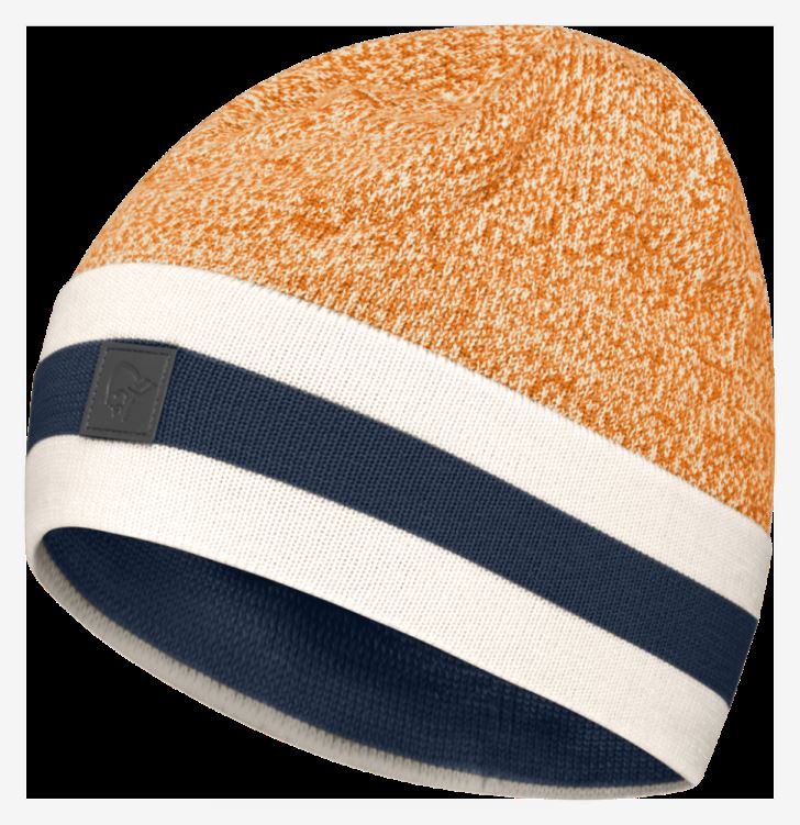 Norrona Unisex /29 Gemêleerde Gebreide Wollen Muts Oranje Popsicle