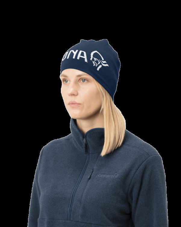 Norrona Unisex /29 Dunne Logo Beanie Indigo Night/whisper White