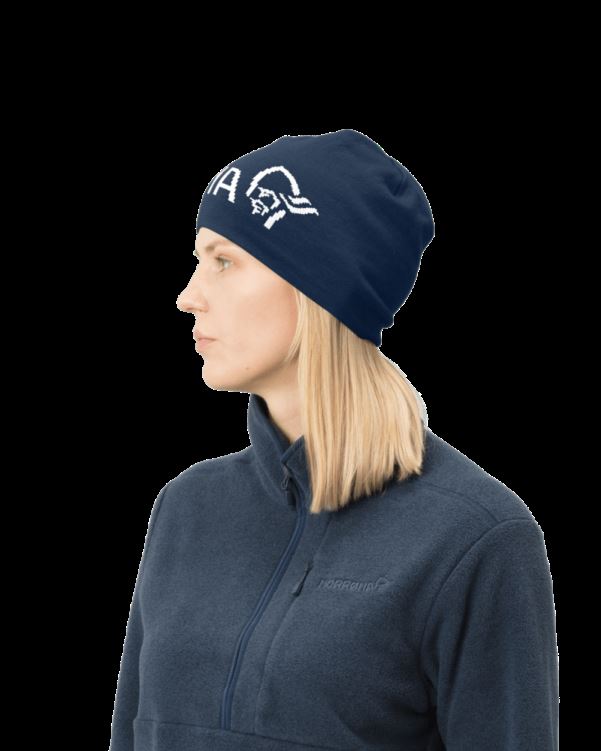 Norrona Unisex /29 Dunne Logo Beanie Indigo Night/whisper White