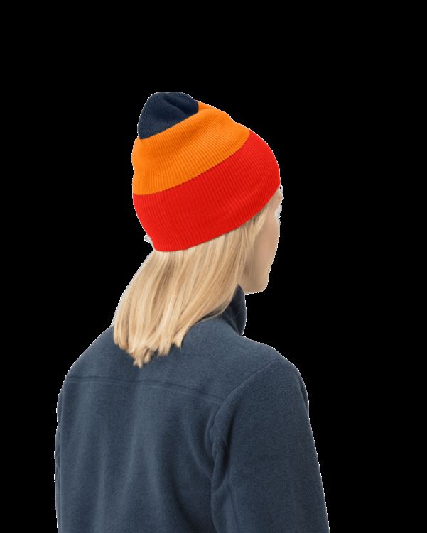 Norrona Unisex /29 Gestreepte Middelzware Beanie Arednalin/oranje Ijslolly