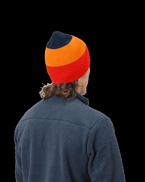 Norrona Unisex /29 Gestreepte Middelzware Beanie Arednalin/oranje Ijslolly