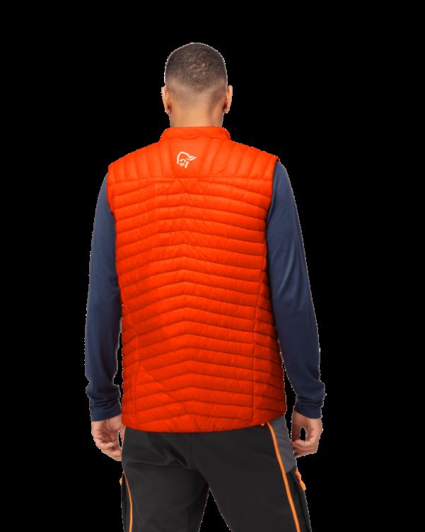 Norrona Heren Trollveggen Superlight Down850 Bodywarmer Adrenaline Rood