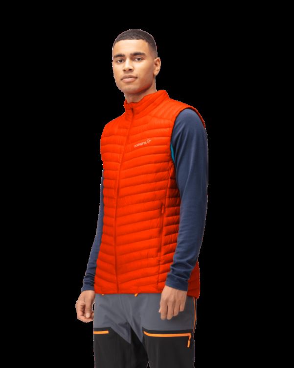Norrona Heren Trollveggen Superlight Down850 Bodywarmer Adrenaline Rood