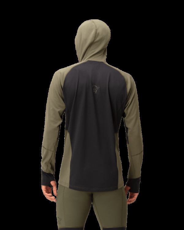 Norrona Heren Senja Warm1 Hood Olijf Nacht