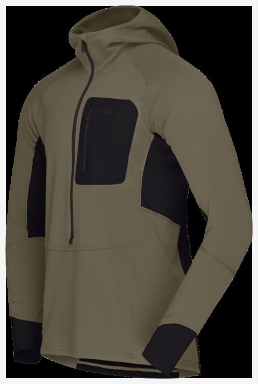 Norrona Heren Senja Warm1 Hood Olijf Nacht