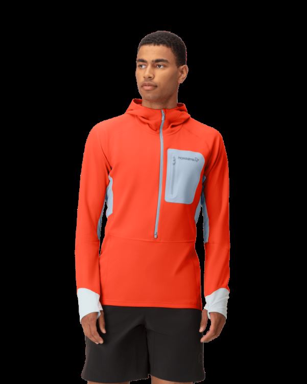 Norrona Heren Senja Warm1 Hood Adrenaline Rood