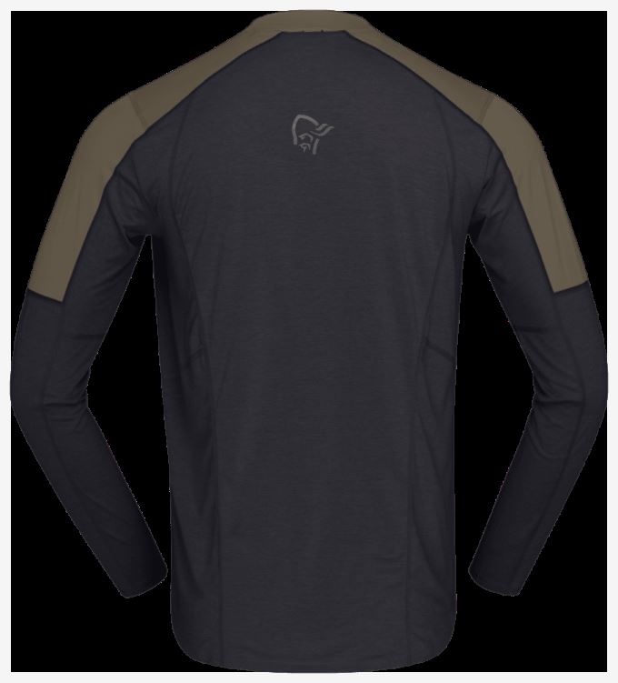 Norrona Heren Senja Equalizer Lichtgewicht Lange Mouw Olijf Nacht