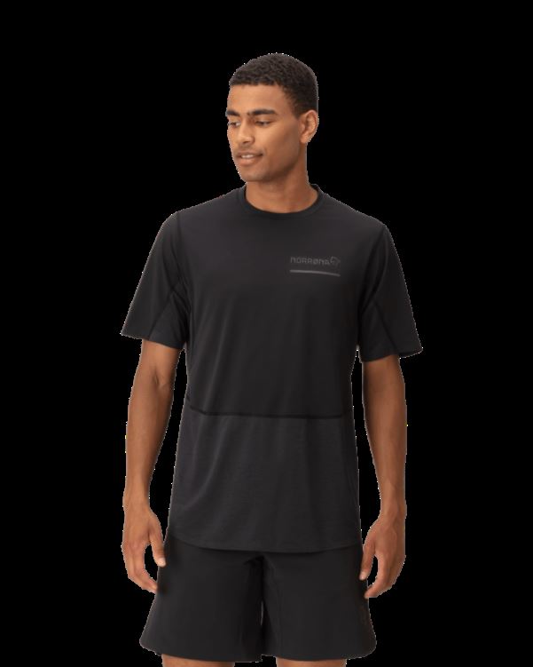 Norrona Heren Senja Equalizer Lichtgewicht T-shirt Caviar Zwart