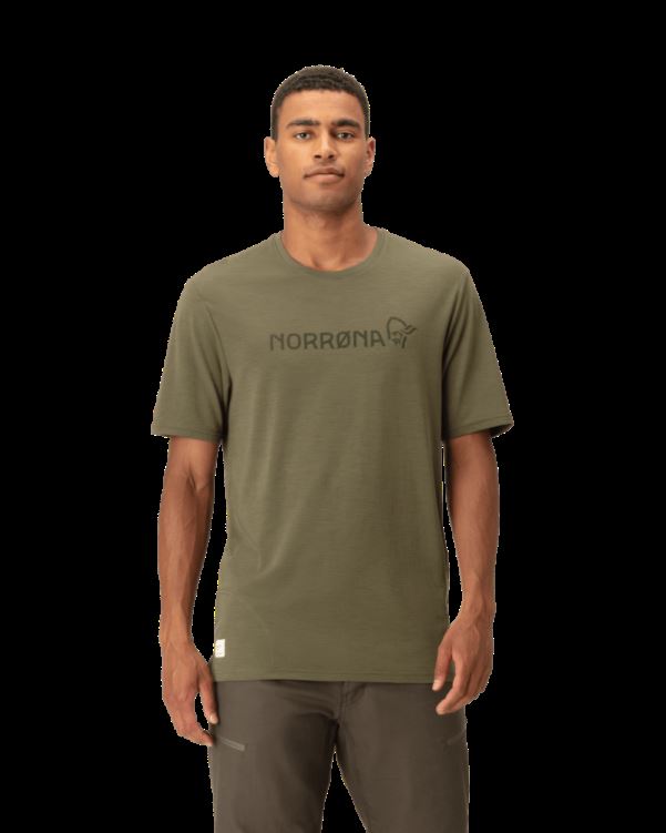 Norrona Heren Svalbard Wollen T-shirt Olijf Night/rosin