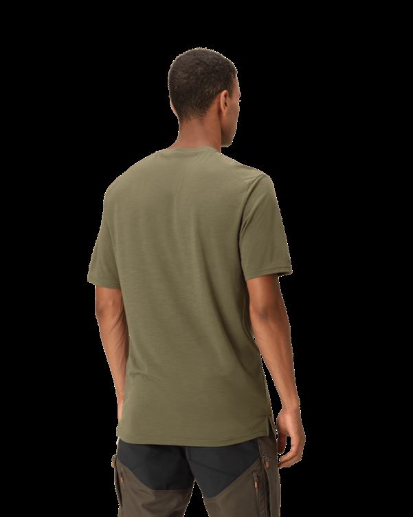 Norrona Heren Svalbard Wollen T-shirt Olijf Night/rosin