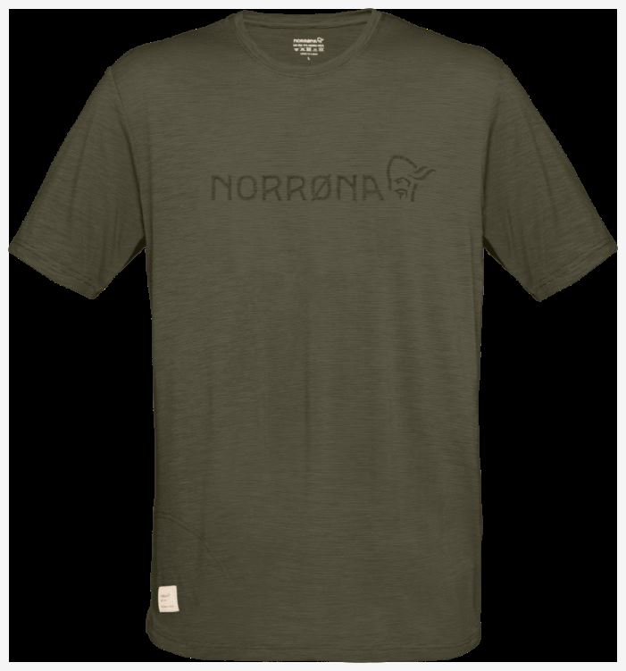 Norrona Heren Svalbard Wollen T-shirt Olijf Night/rosin
