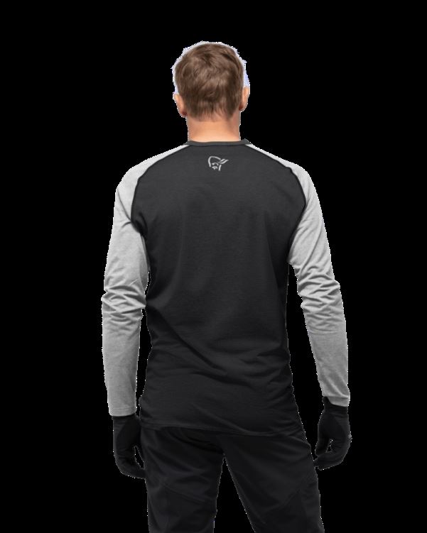 Norrona Heren Fjr Equalizer Lichtgewicht Lange Mouw Kaviaar/lichtgrijs