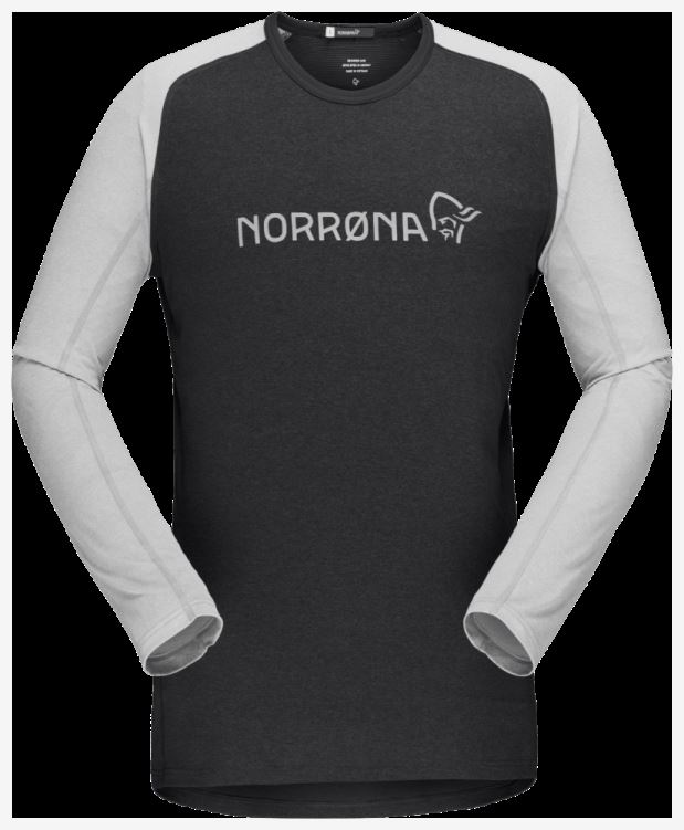 Norrona Heren Fjr Equalizer Lichtgewicht Lange Mouw Kaviaar/lichtgrijs