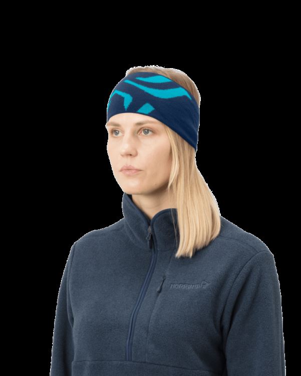 Norrona Unisex /29 Mega Logo Hoofdband Indigo Night/hawaiian Surf