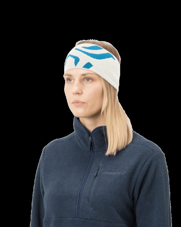 Norrona Unisex /29 Mega Logo Hoofdband Snowdrop/aquarius
