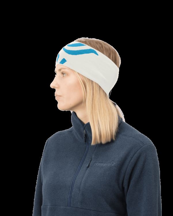Norrona Unisex /29 Mega Logo Hoofdband Snowdrop/aquarius