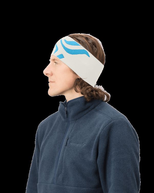 Norrona Unisex /29 Mega Logo Hoofdband Snowdrop/aquarius