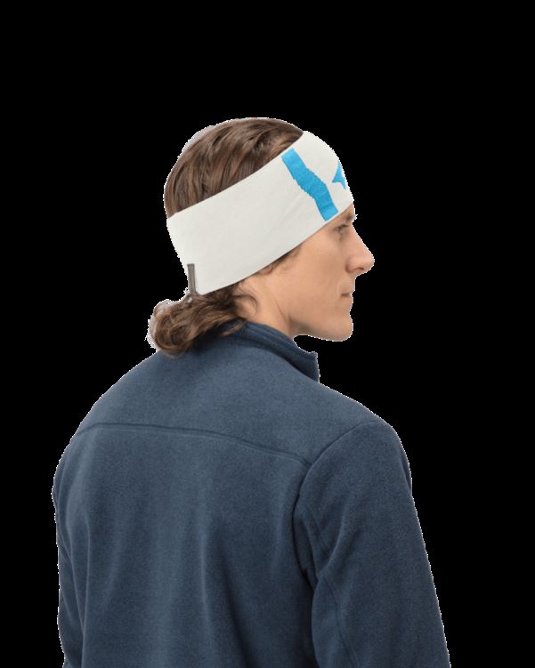 Norrona Unisex /29 Mega Logo Hoofdband Snowdrop/aquarius