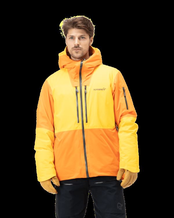 Norrona Heren Lofoten Gore-tex Thermo80 Jack Oranje Popsicle/lemon Chrome