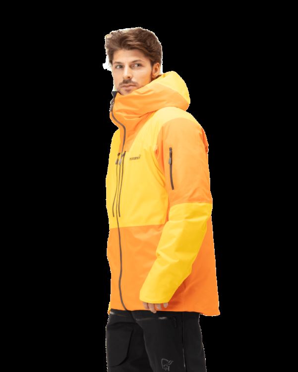 Norrona Heren Lofoten Gore-tex Thermo80 Jack Oranje Popsicle/lemon Chrome