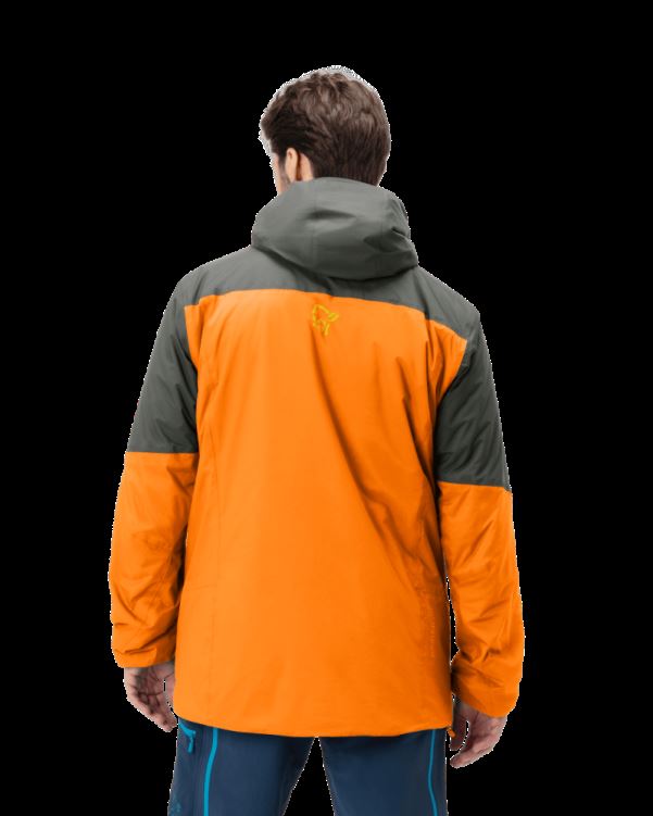 Norrona Heren Lyngen Dri2 Thermo60 Jas Castor Grijs/oranje Popsicle