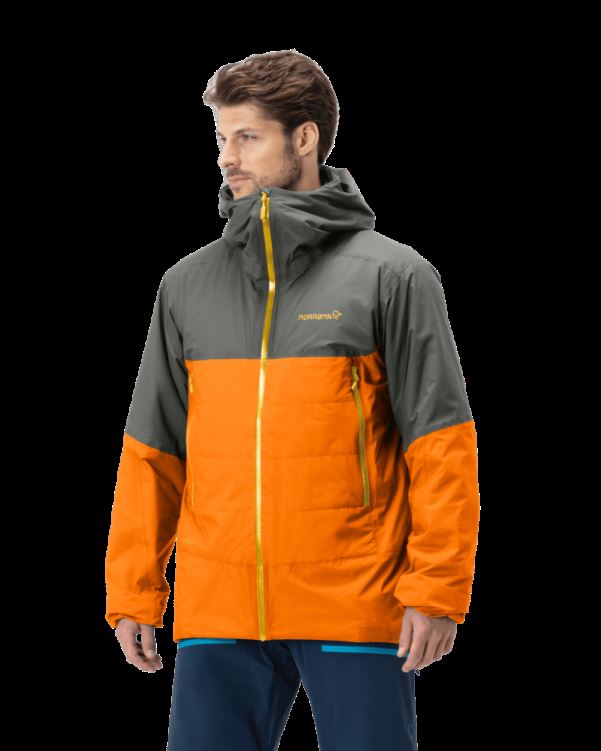 Norrona Heren Lyngen Dri2 Thermo60 Jas Castor Grijs/oranje Popsicle