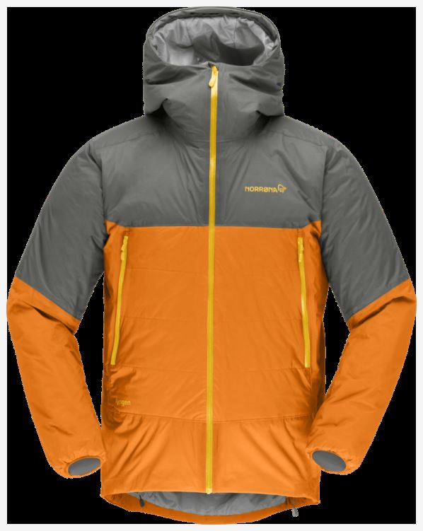Norrona Heren Lyngen Dri2 Thermo60 Jas Castor Grijs/oranje Popsicle
