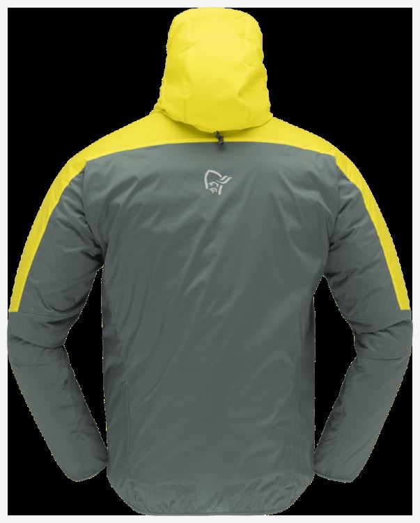 Norrona Heren Falketind Aero60 Hood Sulfur Spring/north Atlantic