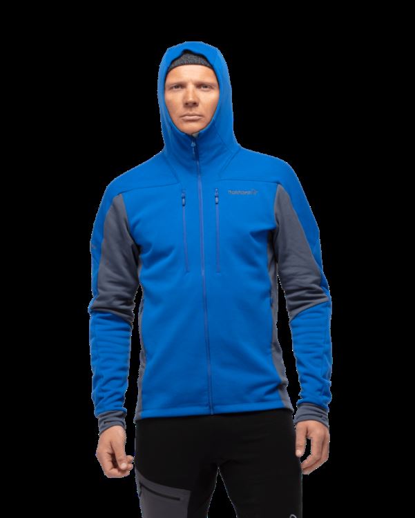 Norrona Trollveggen Powerstretch Pro Zip Hood Olympisch Blauw Voor Heren