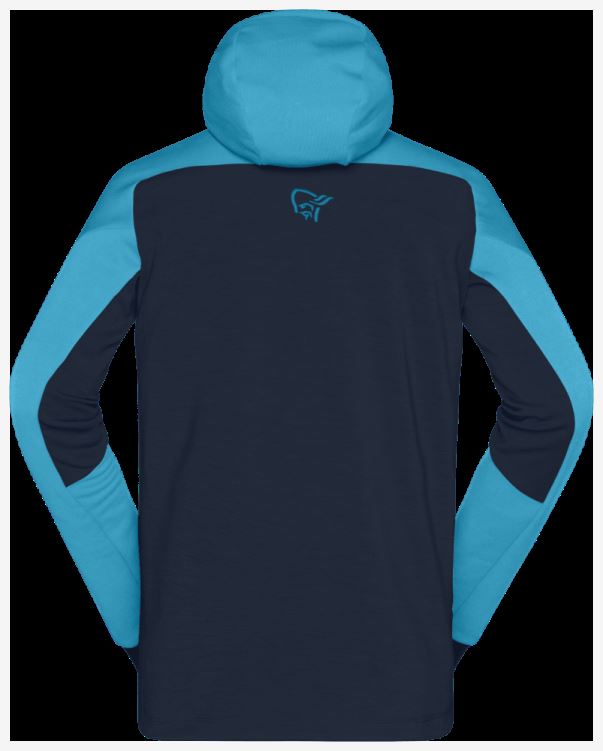 Norrona Trollveggen Powerstretch Pro Zip Hood Hawaiian Surf Blue Voor Heren