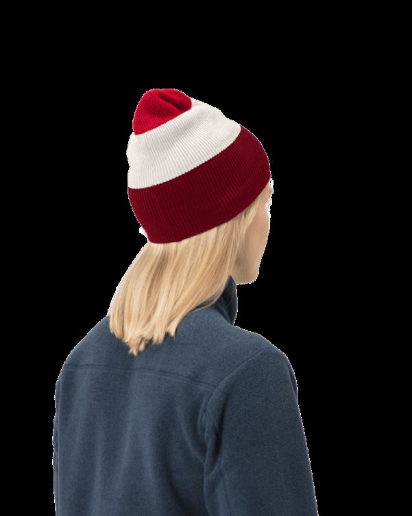 Norrona Unisex /29 Gestreepte Middelzware Beanie Rabarber