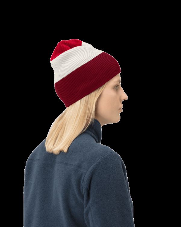 Norrona Unisex /29 Gestreepte Middelzware Beanie Rabarber