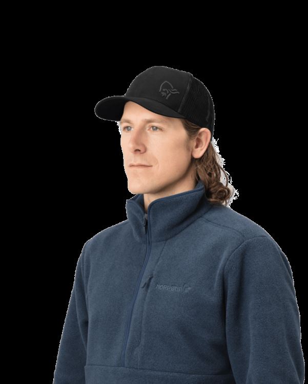 Norrona Unisex /29 Trucker Mesh Snap Back Cap Kaviaar Zwart
