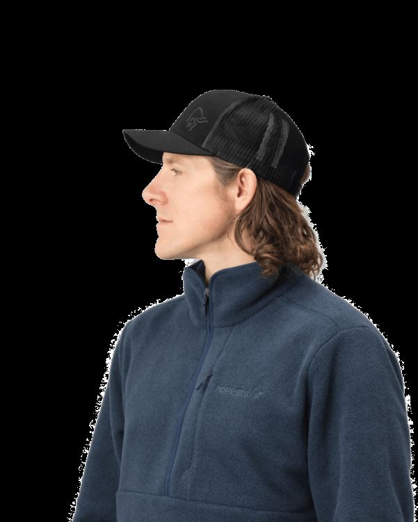 Norrona Unisex /29 Trucker Mesh Snap Back Cap Kaviaar Zwart