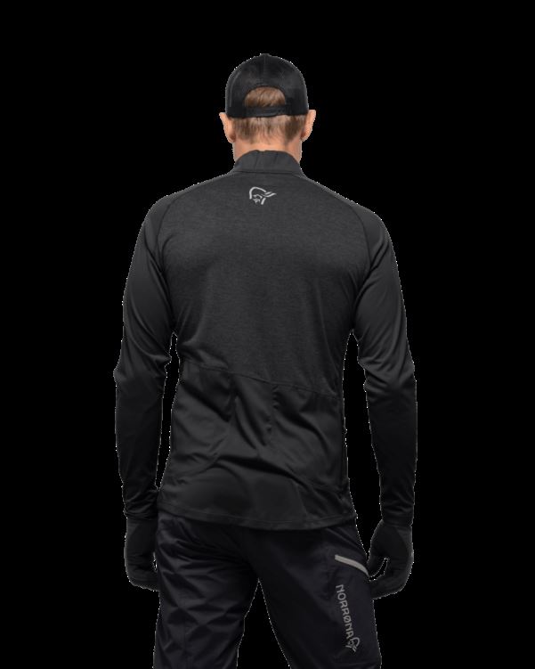 Norrona Heren Fjr Equalizer Lange Mouw Zip Top Kaviaar Zwart